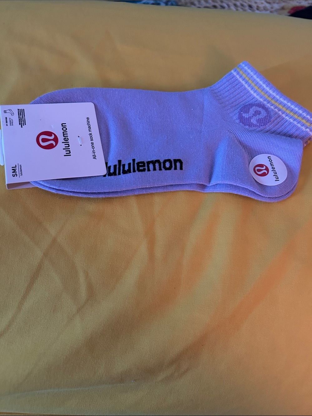 lululemon Lavender Ankle Socks with Logo Trim
